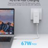 Choetech PD6011 67W GAN Ultrathin A+C Wall Charger White