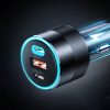 Choetech TC0011 130W Dual USB-C+ USB-A Fast Car Charger (Laptop Charger)
