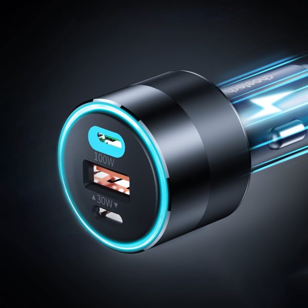 Choetech TC0011 130W Dual USB-C+ USB-A Fast Car Charger (Laptop Charger)