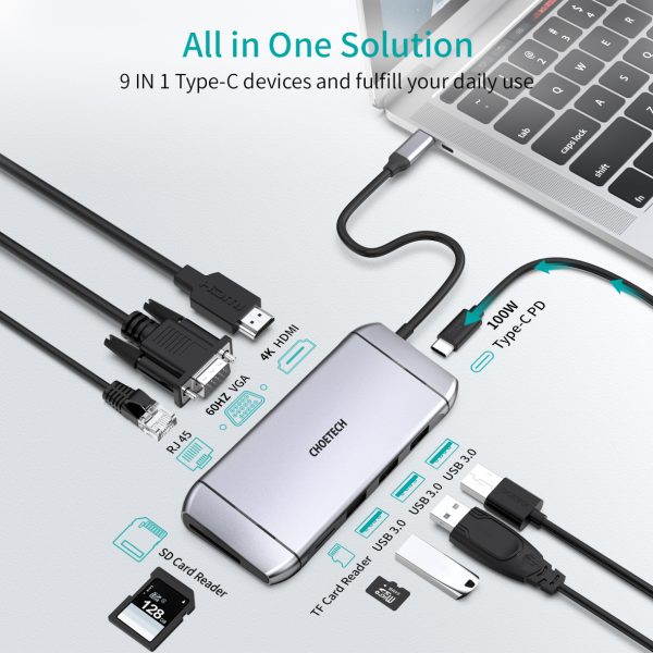 Choetech HUB-M15 9-In-1 USB-C Multiport Adapter