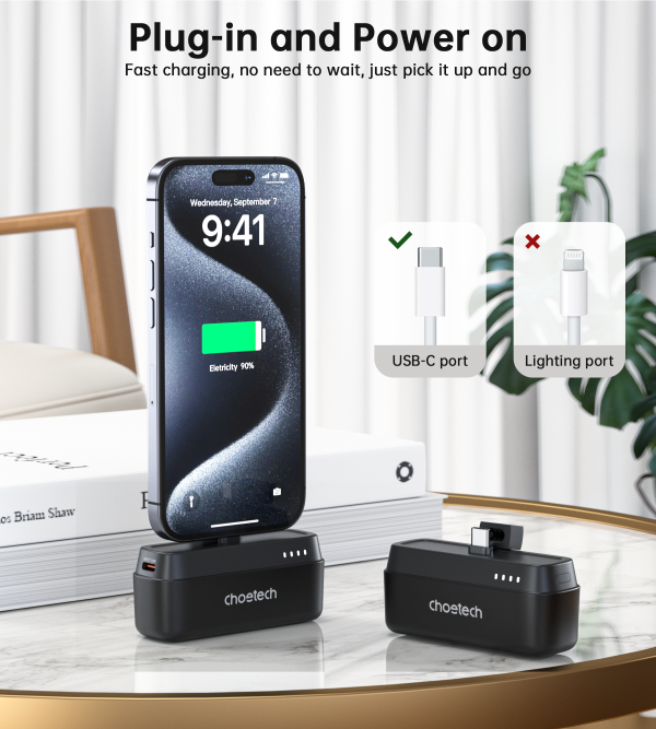 Choetech B740 PD20W 5 000 mAh Power Bank Black