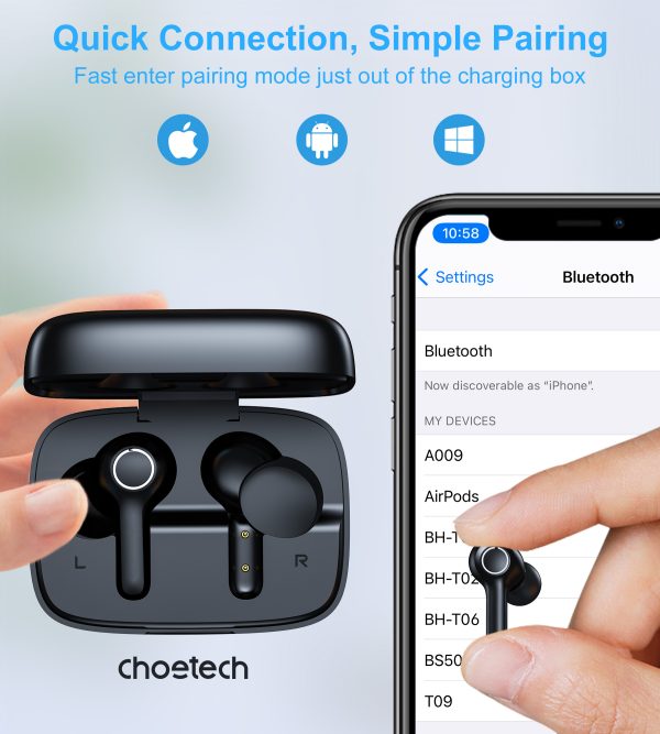 02 Choetech BH-T06 TWS bluetooth earphone 4mics
