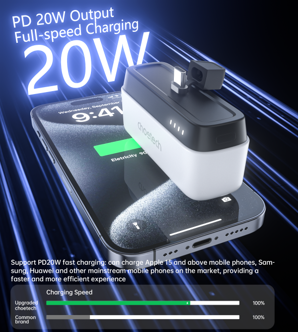 Choetech B740 PD20W 5 000 mAh Power Bank White