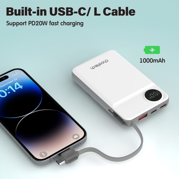 Choetech B695 10000mAh LED display Magnetic Wireless power bank White