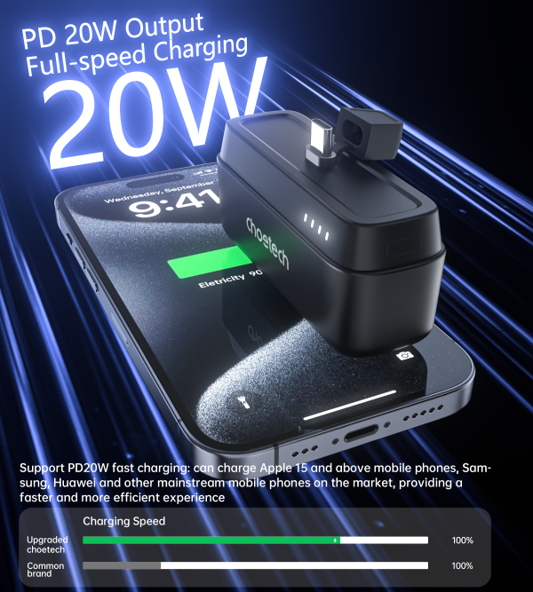 Choetech B740 PD20W 5 000 mAh Power Bank Black
