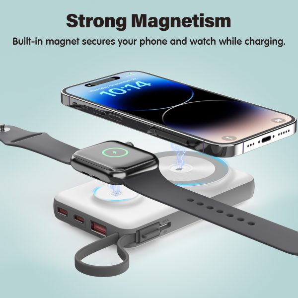 Choetech B695 10000mAh LED display Magnetic Wireless power bank White