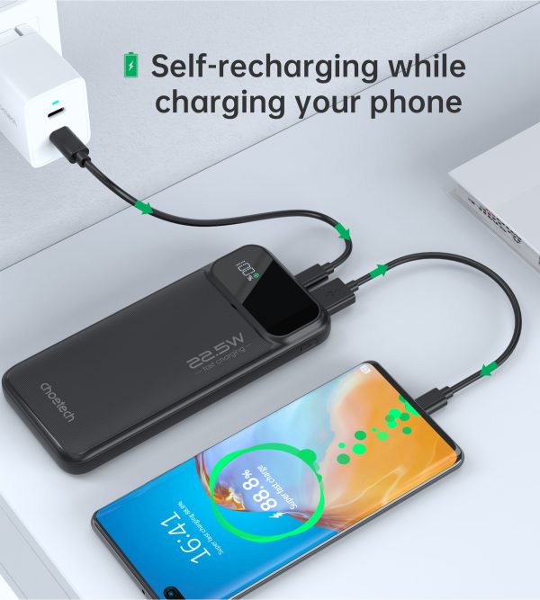 Choetech B728 PD22.5W Dual USB-A+Type-C Power bank 10000mAh