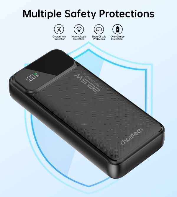 Choetech B729 PD22.5W Dual USB-A+Type-C Power bank 20000mAh
