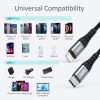 Choetech IP0039 1.2m type-c to lightening MFI nylon braid cable