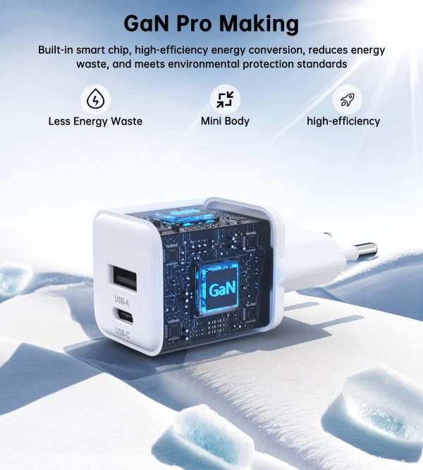 Choetech PD5012 NexGen Mini PD30W GAN A+C Wall Charger White