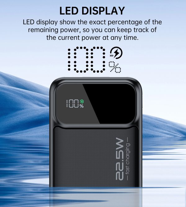 Choetech B730 PD22.5W Dual USB-A+Type-C Power bank 30.000mAh Digital Screen