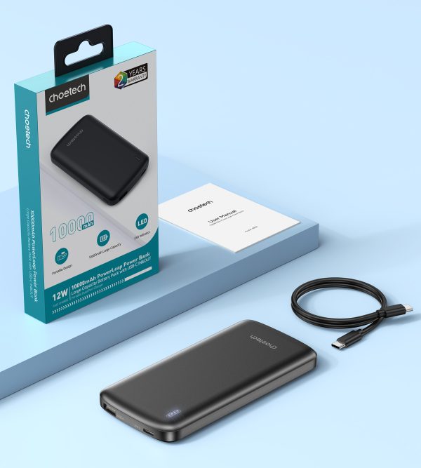 Choetech B850 10000mAh 12W USB-A+Type-C Power Bank