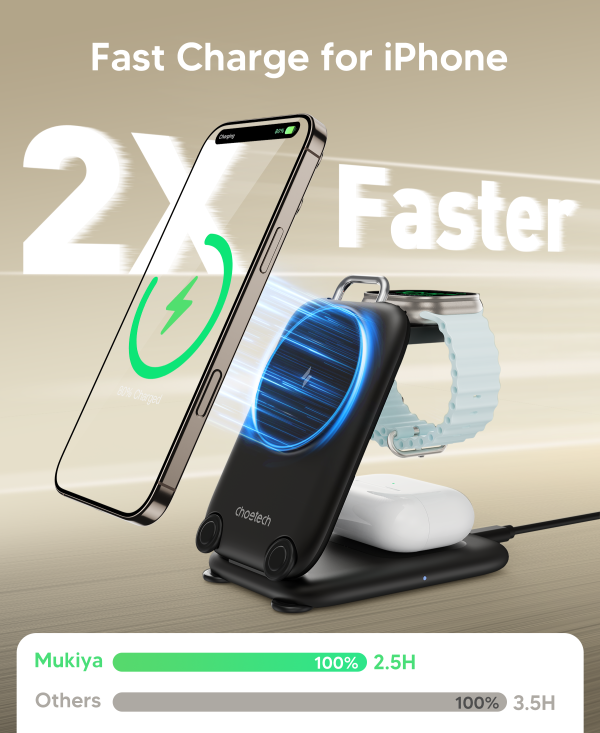 Choetech T816-F 3-in-1 MagLeap Wireless Charging Stand