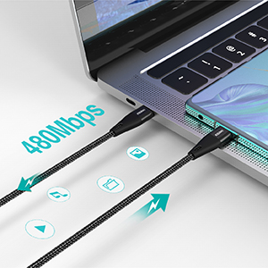 Choetech XCC‑1008‑BK USB‑C to USB‑C კაბელი