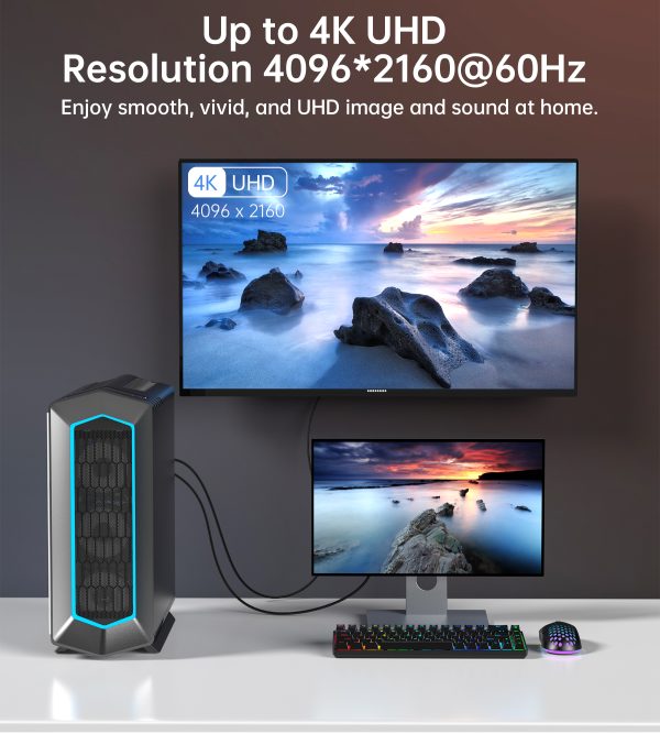 XDH01-7 Choetech XDH01 DP to HDMI კაბელი (DisplayPort-იდან HDMI-ზე)