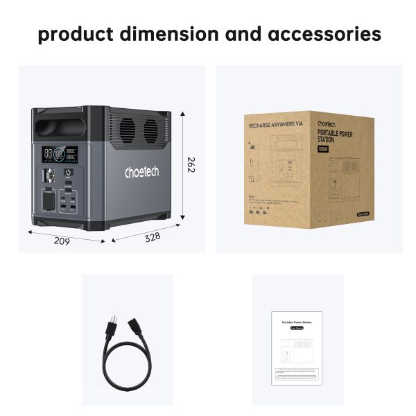Choetech BS061 Dash Pro 1200W/1024Wh — შავი