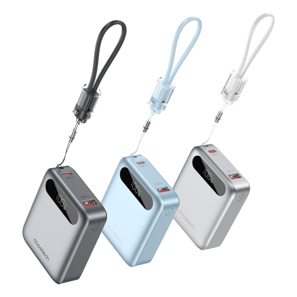 3色组合白底图 Choetech B860 PowerLeap 10000mAh — ვერცხლისფერი
