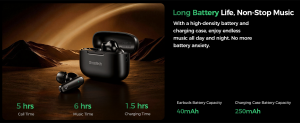 Choetech BH-T86 Aura True Wireless — შავი