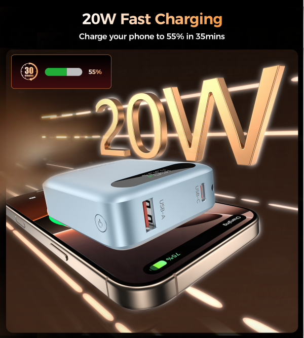 主图02 Choetech B860 PowerLeap 10000mAh — ვერცხლისფერი