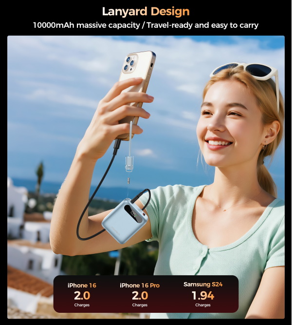 主图03 Choetech B860 PowerLeap 10000mAh — ვერცხლისფერი