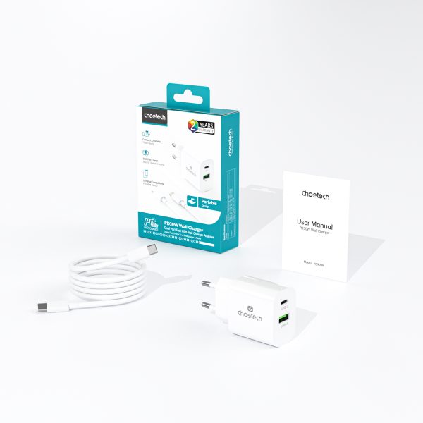 Choetech PD9009 PowiX PD30W wall Charger White